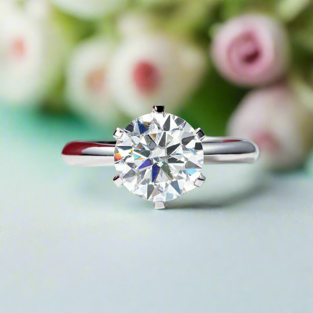 14K White Gold 3.0 Ct Diamond Engagement Ring-Evani Naomi Jewelry