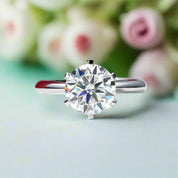 14K White Gold 3.0 Ct Diamond Engagement Ring-Evani Naomi Jewelry