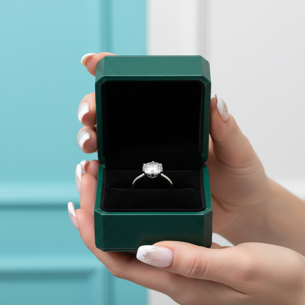 14K White Gold 3.0 Ct Diamond Option Engagement Ring