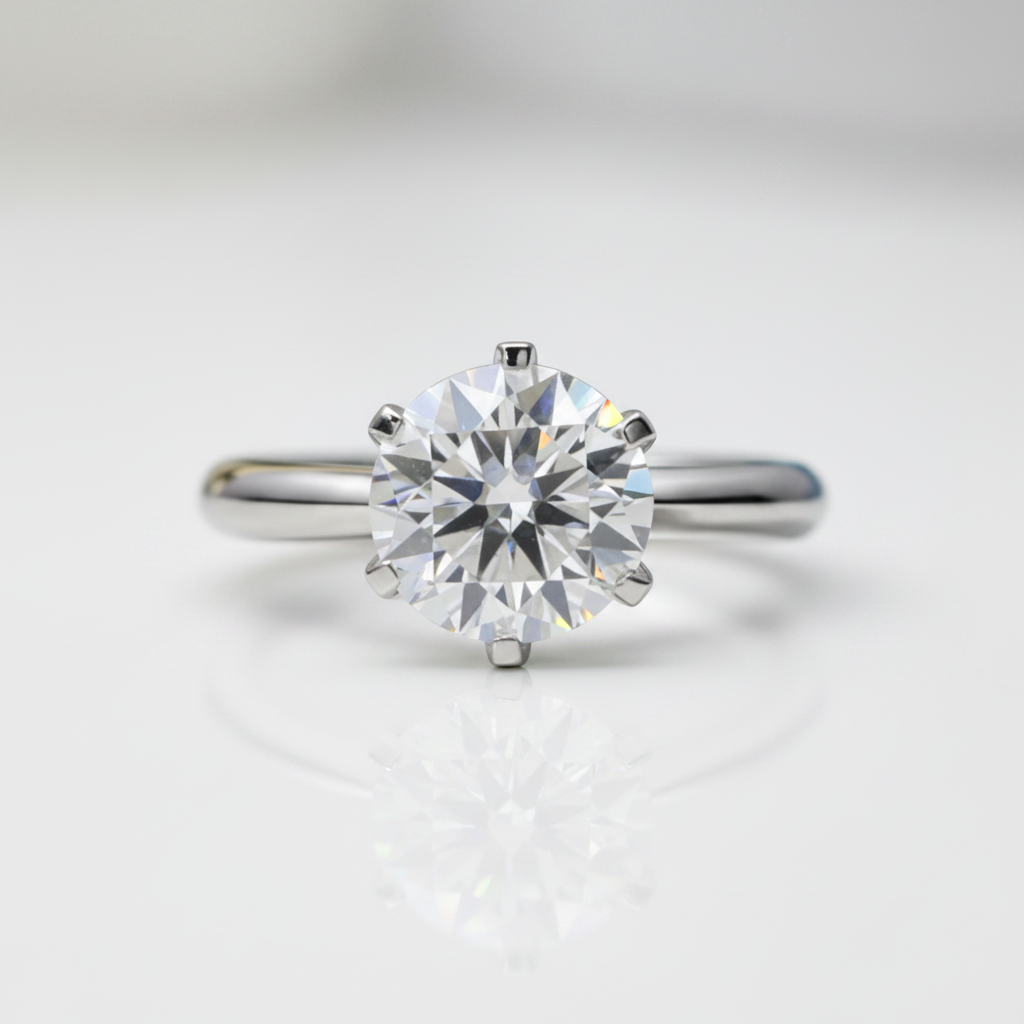 14K White Gold 3.0 Ct Diamond Option Engagement Ring - Evani Naomi Jewelry