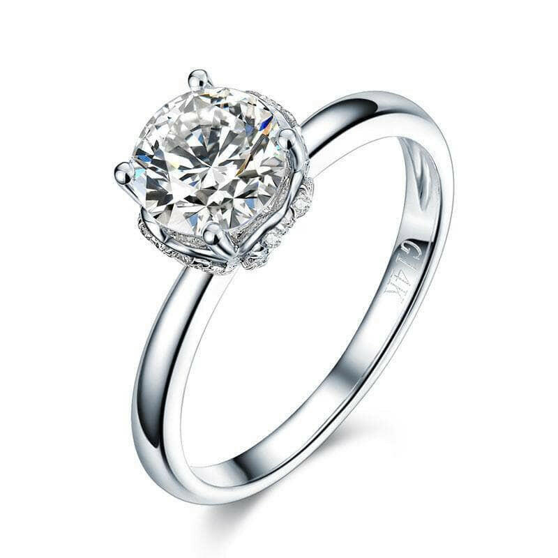 14K White Gold Diamond Engagement Ring-Evani Jewelry