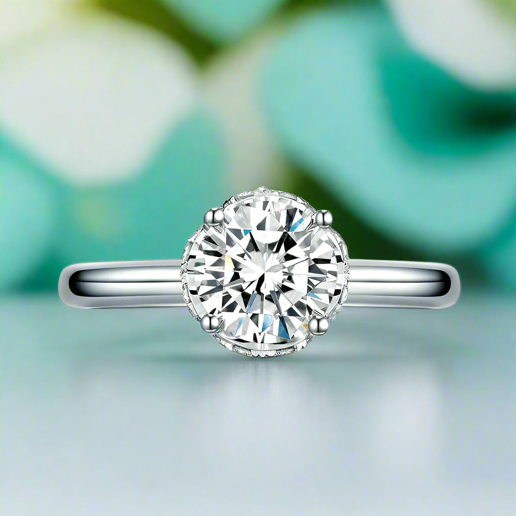 14K White Gold Diamond Engagement Ring-Evani Jewelry
