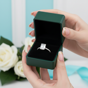 14K White Gold Emerald Cut Diamond OptionEngagement Ring - Evani Naomi Jewelry