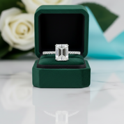 14K White Gold Emerald Cut Diamond OptionEngagement Ring - Evani Naomi Jewelry