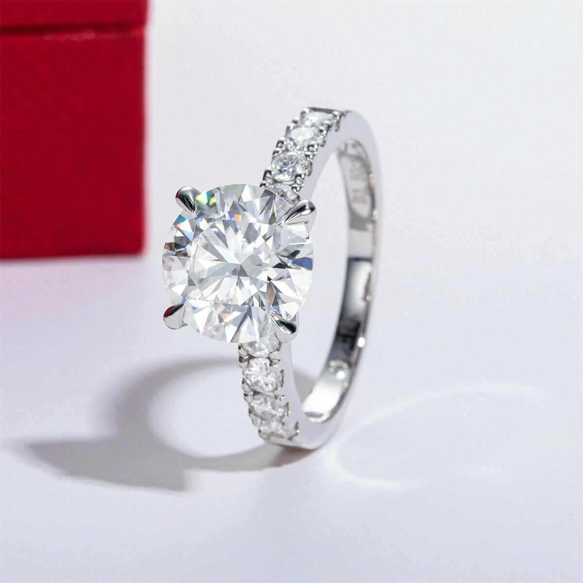 14K White Gold Engagement Ring with 3.0 Ct Diamond-Evani Naomi Jewelry