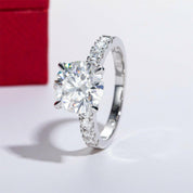 14K White Gold Engagement Ring with 3.0 Ct Diamond-Evani Naomi Jewelry