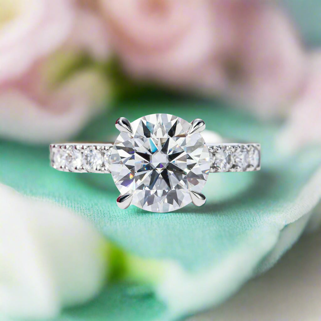 14K White Gold Engagement Ring with 3.0 Ct Diamond-Evani Jewelry