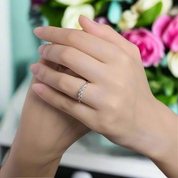14K White Gold Round Cut Diamond Classic Wedding Band-Evani Naomi Jewelry