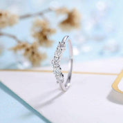 14K White Gold Round Cut Diamond Classic Wedding Band-Evani Naomi Jewelry