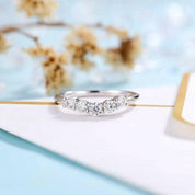 14K White Gold Round Cut Diamond Classic Wedding Band-Evani Naomi Jewelry