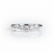 14K White Gold Round Cut Diamond Option Classic Wedding Band - Evani Naomi Jewelry