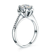 14K White Gold Round Cut Diamond Engagement Ring-Evani Naomi Jewelry