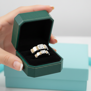 14K White & Yellow Gold Round Cut Diamond Option Engagement Ring - Evani Naomi Jewelry