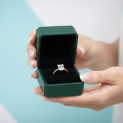 14K Yellow Gold Emerald Cut Diamond Option Solitaire Engagement Ring