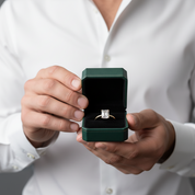 14K Yellow Gold Emerald Cut Diamond Option Solitaire Engagement Ring