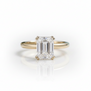 14K Yellow Gold Emerald Cut Diamond Option Solitaire Engagement Ring