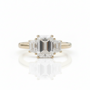 14K Yellow Gold Emerald Cut Engagement Ring - Evani Naomi Jewelry