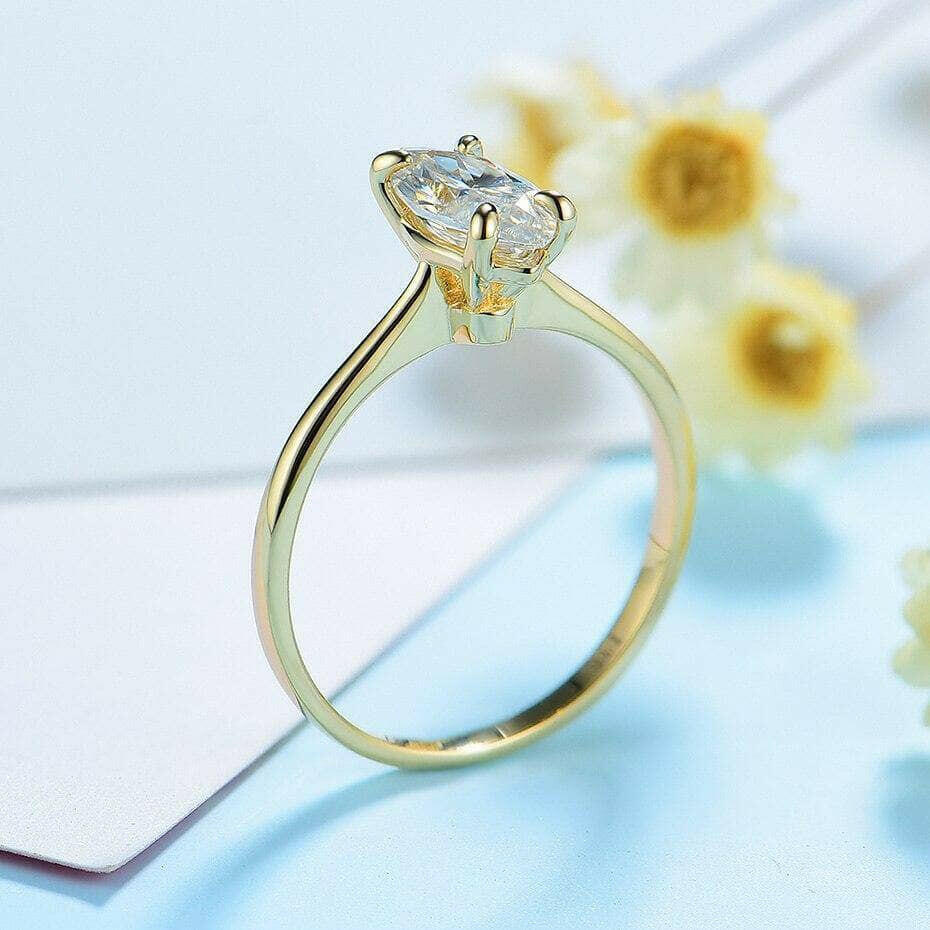 14K Yellow Gold Marquise Cut Engagement Ring-Evani Naomi Jewelry