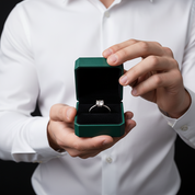 14K White Gold Round Cut Diamond Option Engagement Ring