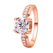 14k Rose Gold 1.0 Ct Round Cut Diamond Engagement Ring-Evani Naomi Jewelry