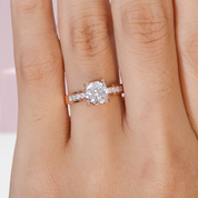 14k Rose Gold 1.0 Ct Round Cut Diamond Engagement Ring-Evani Naomi Jewelry
