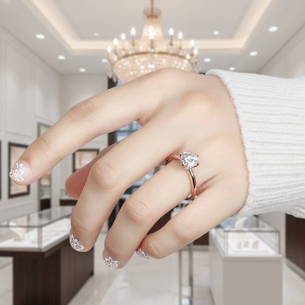 14k Rose Gold 2.0 Ct Round Solitaire Diamond Engagement Ring-Evani Jewelry