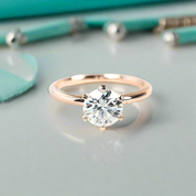 14k Rose Gold 2.0 Ct Round Solitaire Diamond Engagement Ring-Evani Naomi Jewelry