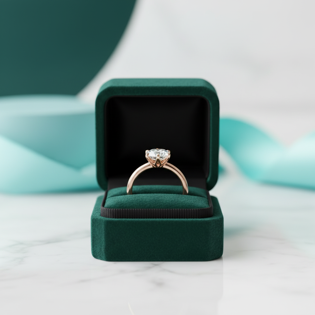 14k Rose Gold 2.0 Ct Round Solitaire Diamond OptionEngagement Ring - Evani Naomi Jewelry