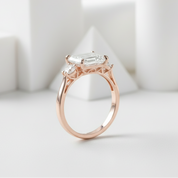 14k Rose Gold 2.5 Carat Emerald Cut Diamond Engagement Ring-Evani Jewelry