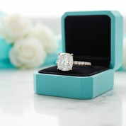 14k Rose Gold 3.0 Ct Cushion Cut Diamond Engagement Ring-Evani Jewelry