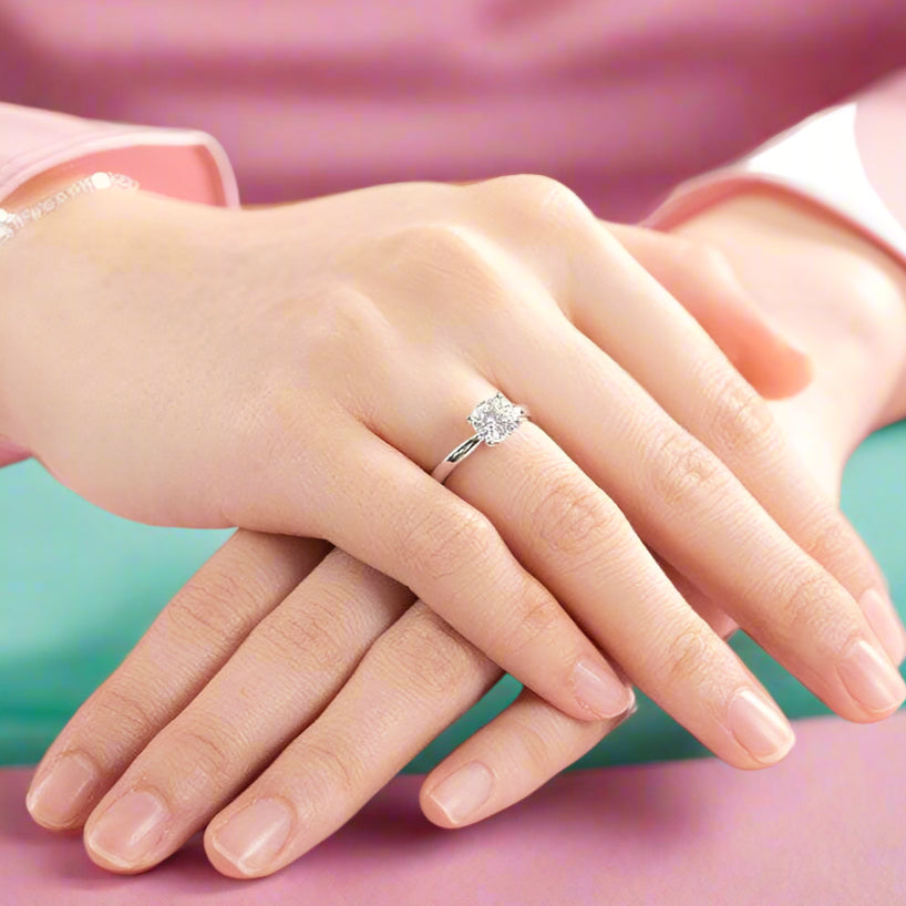 14k Round Cut Diamond Engagement Ring-Evani Naomi Jewelry