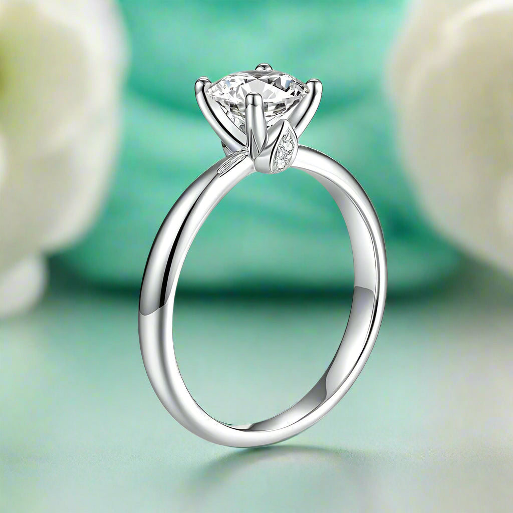 14k Round Cut Diamond Engagement Ring-Evani Naomi Jewelry