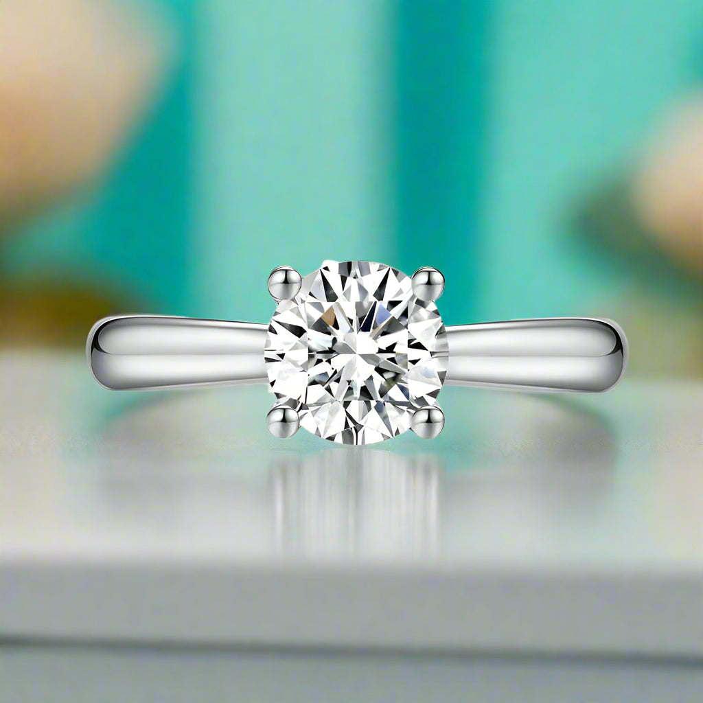 14k Round Cut Diamond Engagement Ring-Evani Naomi Jewelry