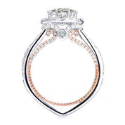 14k Two Tone Gold 1.2 Ct Halo Engagement Ring-Evani Naomi Jewelry