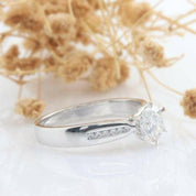 14k White Gold 1.0 Ct Diamond Engagement Ring-Evani Naomi Jewelry