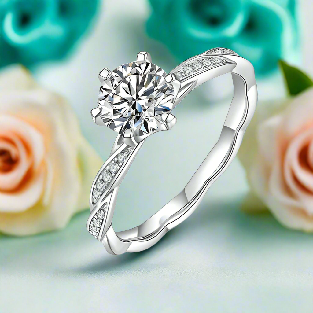 14k White Gold 1.0 Ct Diamond Wedding Ring-Evani Naomi Jewelry