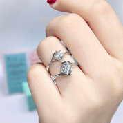 14k White Gold 1.0 Ct Round Cut Diamond Engagement Ring-Evani Naomi Jewelry