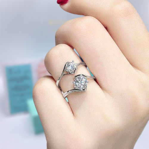 14k White Gold 1.0 Ct Round Cut Diamond Engagement Ring-Evani Naomi Jewelry