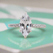 14k White Gold 1.5 Ct Marquise Cut Engagement Ring-Evani Naomi Jewelry