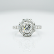 14k White Gold 1.5 Ct Round Diamond Option Engagement Ring - Evani Naomi Jewelry