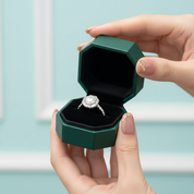 14k White Gold 1.5 Ct Round Diamond Option Engagement Ring - Evani Naomi Jewelry