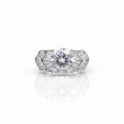 14k White Gold 2.0 Ct Crackling Engagement Ring