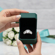 14k White Gold 2.0 Ct Crackling Engagement Ring