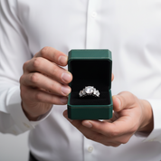 14k White Gold 2.0 Ct Crackling Engagement Ring
