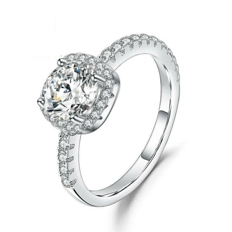 14k White Gold 2.0 Ct Pave Diamond Engagement Ring-Evani Naomi Jewelry
