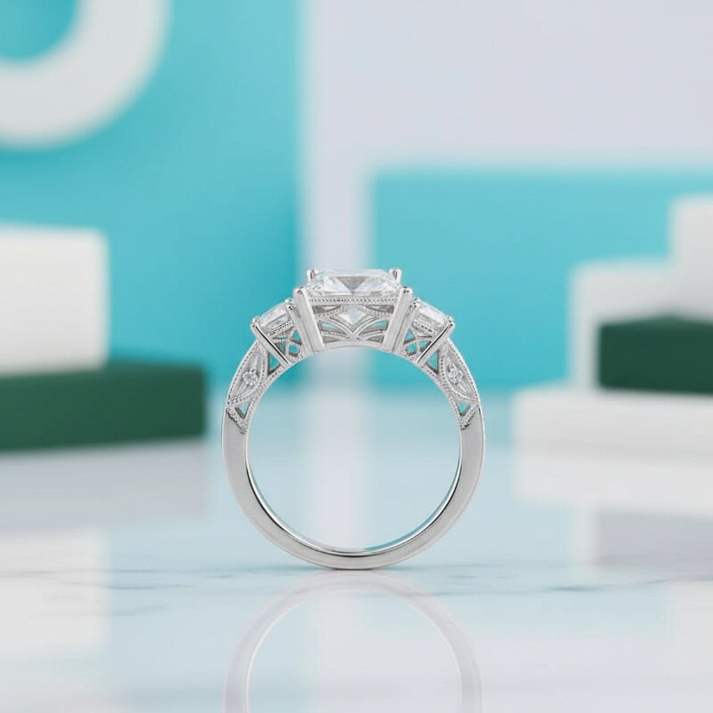 14k White Gold 2.0 Ct Radiant Cut Diamond Engagement Ring-Evani Jewelry