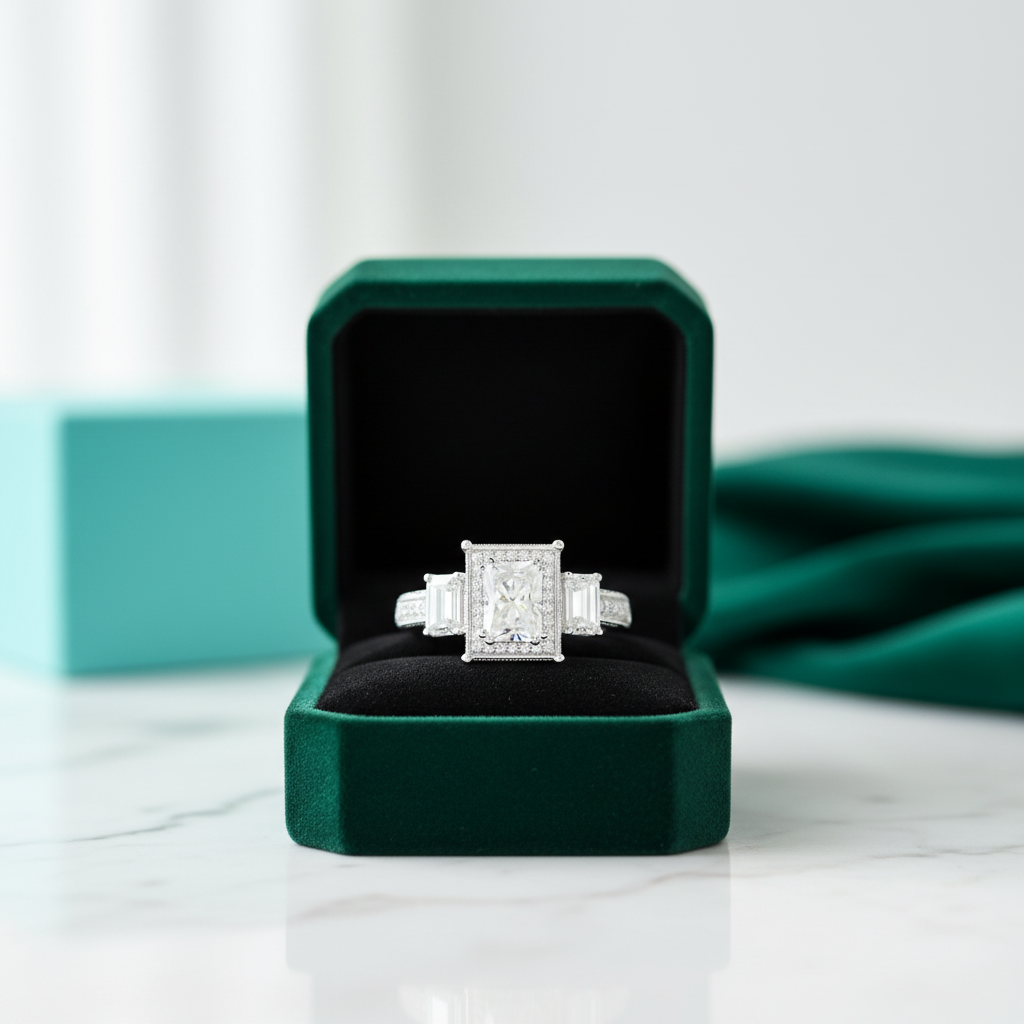 14k White Gold 2.0 Ct Radiant Cut Diamond OptionEngagement Ring - Evani Naomi Jewelry