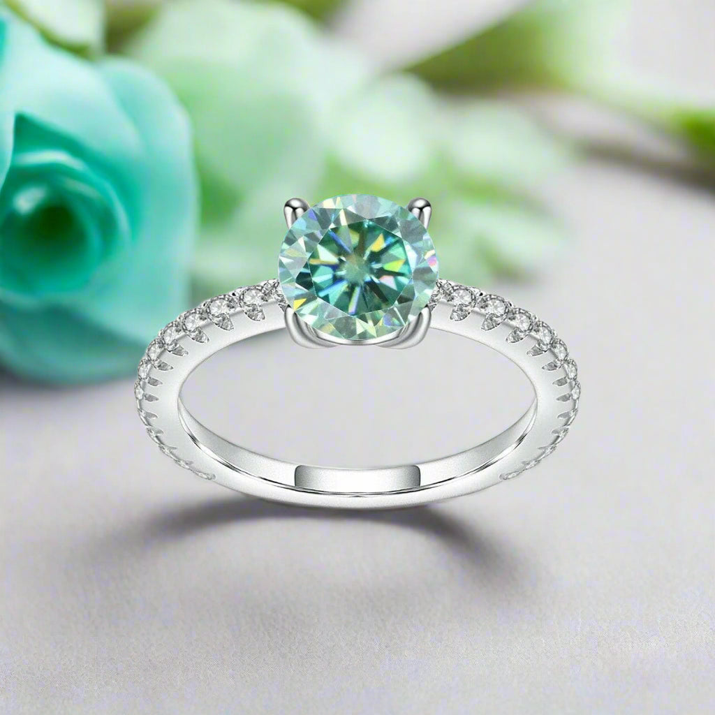 14k White Gold 2.0 Ct Round Diamond Engagement Ring-Evani Jewelry