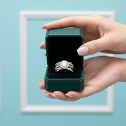 14K White Gold 2.0ct Round Cut Diamond OptionEngagement Ring Set - Evani Naomi Jewelry