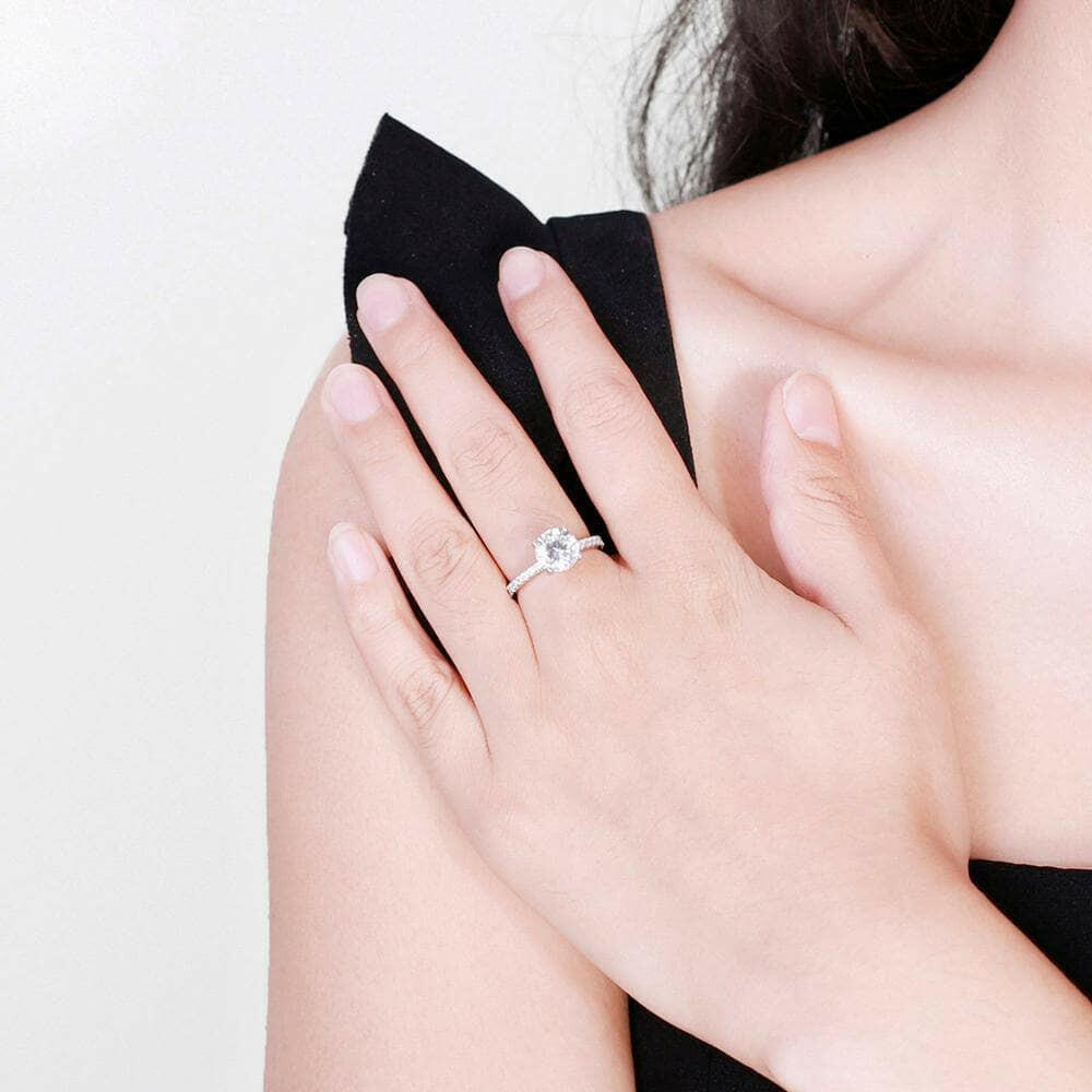 14k White Gold 3.0 Ct Diamond Engagement Ring-Evani Naomi Jewelry
